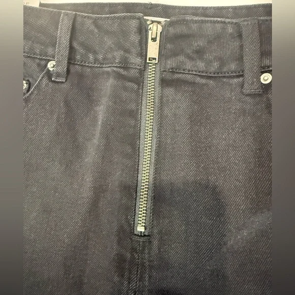 Tinseltown High Rise Flare Jeans Retro Zip Front Y2K Black Size 11/30 or 12 Long - Picture 7 of 8